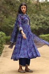 Buy Gulabo Jaipur Blue Kurta, Pant And Dupatta Georgette Round Bandhani Print Anarkali Set Online at Aza Fashions Buy_Gulabo Jaipur_Blue Kurta, Pant And Dupatta Georgette Round Bandhani Print Anarkali Set _Online_at_Aza_Fashions