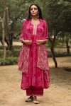 Buy Gulabo Jaipur Pink Kurta, Pant And Dupatta Georgette Round Bandhani Print Anarkali Set Online at Aza Fashions Buy_Gulabo Jaipur_Pink Kurta, Pant And Dupatta Georgette Round Bandhani Print Anarkali Set _Online_at_Aza_Fashions