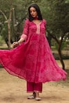 Buy Gulabo Jaipur Pink Kurta, Pant And Dupatta Georgette Round Bandhani Print Anarkali Set at Aza Fashions Buy_Gulabo Jaipur_Pink Kurta, Pant And Dupatta Georgette Round Bandhani Print Anarkali Set _at_Aza_Fashions