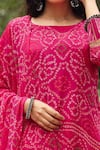 Gulabo Jaipur Pink Kurta, Pant And Dupatta Georgette, Slip Round Bandhani Print Set at Aza Fashions Gulabo Jaipur_Pink Kurta, Pant And Dupatta Georgette, Slip Round Bandhani Print Set _at_Aza_Fashions