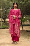 Buy Gulabo Jaipur Pink Kurta, Pant And Dupatta Georgette, Slip Round Bandhani Print Set at Aza Fashions Buy_Gulabo Jaipur_Pink Kurta, Pant And Dupatta Georgette, Slip Round Bandhani Print Set _at_Aza_Fashions
