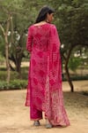 Shop Gulabo Jaipur Pink Kurta, Pant And Dupatta Georgette, Slip Round Bandhani Print Set at Aza Fashions Shop_Gulabo Jaipur_Pink Kurta, Pant And Dupatta Georgette, Slip Round Bandhani Print Set _at_Aza_Fashions
