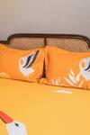 Kyoona_Yellow 100% Cotton Printed The Bird Storks Journey Bedsheet Set _Online_at_Aza_Fashions