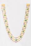 Ishhaara_Multi Color Beads Triple Layered Necklace _at_Aza_Fashions