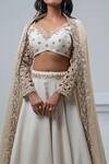 Nautanky_Ivory Blouse And Lehenga Raw Silk Dupatta Organza Embroidery Layered Set _Online_at_Aza_Fashions