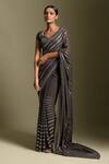 Two Sisters By Gyans_Grey Tonal Sequin Work Saree With Blouse_Online_at_Aza_Fashions