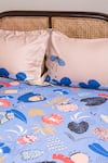 Kyoona_Blue 100% Cotton Flora And Fauna Pattern The Forest Of Adventures Bedsheet Set _Online_at_Aza_Fashions