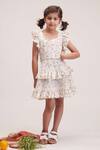 Shop_Littlecheer_White Cotton Ruffles Rosemary Floral Print Tiered Dress _at_Aza_Fashions