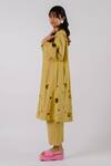 Tussah By Siddhi Shah_Green Cotton Cut-work Round Flared Hem Kurta With Pant  _Online_at_Aza_Fashions