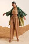 Cord_Green June Linen Cape_Online_at_Aza_Fashions
