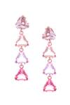 Ishhaara_Pink Crystal Triangle Shaped Earrings _Online_at_Aza_Fashions