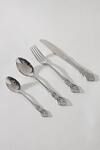 Table Manners_Silver Stainless Steel Engraved Cutlery Set_Online_at_Aza_Fashions