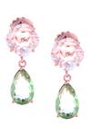 Ishhaara_Green Crystal Embellished Danglers _Online_at_Aza_Fashions