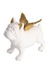 H2h White Ceramic Bull Dog Angel Sculpture - Set Of 2 Online at Aza Fashions H2h_White Ceramic Bull Dog Angel Sculpture - Set Of 2_Online_at_Aza_Fashions
