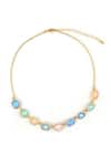 Ishhaara_Blue Geometric Crystal Stone Embellished Necklace _Online_at_Aza_Fashions