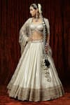 SHIKHAR SHARMA_Silver Lehenga Cotton Simmer Chanderi Embroidered Chandni And Dori Bridal Set _Online_at_Aza_Fashions