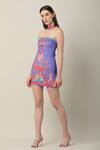 Limerick By Abirr N' Nanki_Multi Color Polyester, Spandex Embroidery Bandeau Dov Floral Print Tube Dress _Online_at_Aza_Fashions