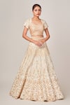 Tamaraa By Tahani_Off White Silk Embellished Sequins Square Miranda Floral Crystal Lehenga Set _Online_at_Aza_Fashions