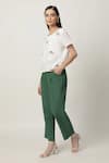 Buy_Musal_Ivory Cotton, Linen Embroidery Boat Neck Annie Top And Pant Set_Online_at_Aza_Fashions