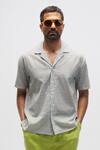 Terra Luna_White 100% Organic Handloom Cotton Moon Pattern Shirt _Online_at_Aza_Fashions
