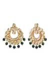Buy_MINAKI_Green Stones Kundan Embellished Chandbalis _Online_at_Aza_Fashions