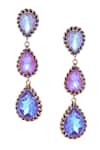 Shop_Ishhaara_Purple Crystals Embellished Drops _at_Aza_Fashions
