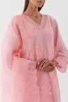 Amisha Kothari Pink Chanderi , Organza Embroidery Gulshan Kurta Set With Dupatta Online at Aza Fashions Amisha Kothari_Pink Chanderi , Organza Embroidery Gulshan Kurta Set With Dupatta _Online_at_Aza_Fashions