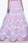 Shop_Shriya Som_Pink Organza Chevron Embellished Lehenga For Women_Online_at_Aza_Fashions