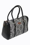 NR By Nidhi Rathi Black Woven Geometric Pattern Jacquard Weave Handbag Online at Aza Fashions NR By Nidhi Rathi_Black Woven Geometric Pattern Jacquard Weave Handbag_Online_at_Aza_Fashions