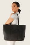 Buy_Tan & Loom_Black Textured 365 Days Tote Bag _at_Aza_Fashions