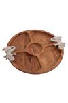 H2h_Brown Wood Mermaid Dip Platter_Online_at_Aza_Fashions