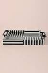Table Manners_Black Ss/inlay Bone On Your Stripes Box Tray_Online_at_Aza_Fashions