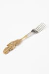 Table Manners_Gold Stainless Steel Leaf Carved Cutlery Set _Online_at_Aza_Fashions