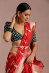 SWABHIMANN_Red Kundan Embellished Kamarbandh_Online_at_Aza_Fashions