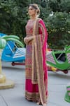 Irrau by Samir Mantri_Multi Color Georgette Hand Embroidered And Printed Floral Kurta Sharara Set_Online_at_Aza_Fashions