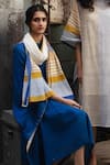 Banana Labs Blue Cotton Plain Straight Kaftan With Stole Online at Aza Fashions Banana Labs_Blue Cotton Plain Straight Kaftan With Stole _Online_at_Aza_Fashions