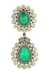 Buy_Ishhaara_Green Stone Emerald Doublet Earrings _Online_at_Aza_Fashions