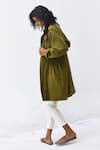 Kharakapas_Green Twill Collared Ash Tree Parka Jacket _Online_at_Aza_Fashions