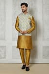 Aryavir Malhotra_Multi Color Cotton Printed Floral Nehru Jacket _Online_at_Aza_Fashions