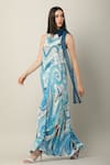 Limerick By Abirr N' Nanki_Multi Color Organza, Crepe Halter Neck Inez Statement Print Maxi Dress _Online_at_Aza_Fashions