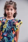 Littlecheer Multi Color Cotton, Rayon Eden Garden Tropical Print Dress Online at Aza Fashions Littlecheer_Multi Color Cotton, Rayon Eden Garden Tropical Print Dress _Online_at_Aza_Fashions
