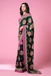 Siddhartha Bansal_Green Pure Crepe Embroidered Paisley Royal Print Saree With Blouse  _Online_at_Aza_Fashions