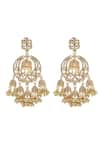 Ishhaara_Gold Plated American Diamonds Kundan Jhumki Drop Earrings _Online_at_Aza_Fashions