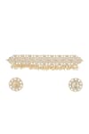 Buy_Ishhaara_Gold Plated Pearl Floral Kundan Choker Set _at_Aza_Fashions