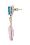 Minaki_Pink Crystals, Stones Crackled Embellished Dangler Earrings _Online_at_Aza_Fashions