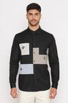 Lacquer Embassy_Grey , Satin Embroidery Threadneedle Shirt _Online_at_Aza_Fashions