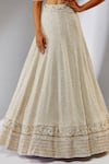 Neha Khullar_Ivory Organza Embroidery Cutdana Wide V Silk Bridal Lehenga Set _at_Aza_Fashions