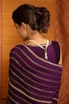 Shop_Deep Thee_Purple Silk Embroidery Floral Plunge V Varna Ada Line Saree With Blouse _Online_at_Aza_Fashions