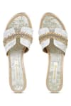 Kaltheos_White Embellished Margaret Wedges _Online_at_Aza_Fashions