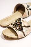 Soleart_Multi Color Hand Embroidered - Sequins Queen Bee Sliders _Online_at_Aza_Fashions